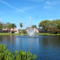 Our fountain in our pond near main entrance.